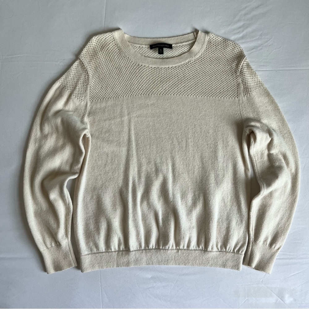 Banana Republic Wool Cashmere Blend Stitch Pullover Knit Sweater Size Small